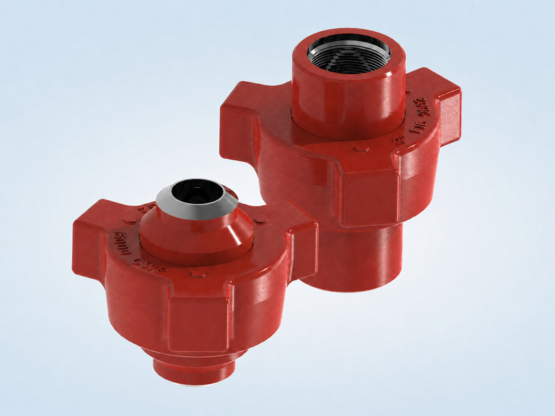 Red high-pressure hammer lug unions