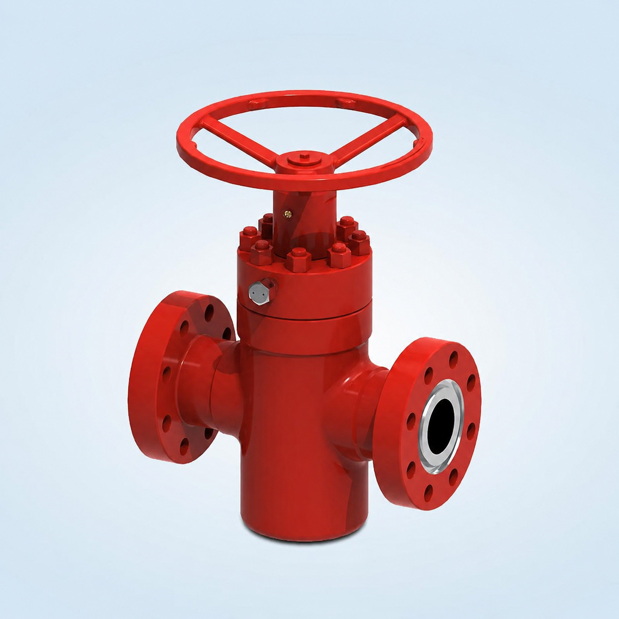 Red Non-Rising-Stem Through-Conduit Gate Valve