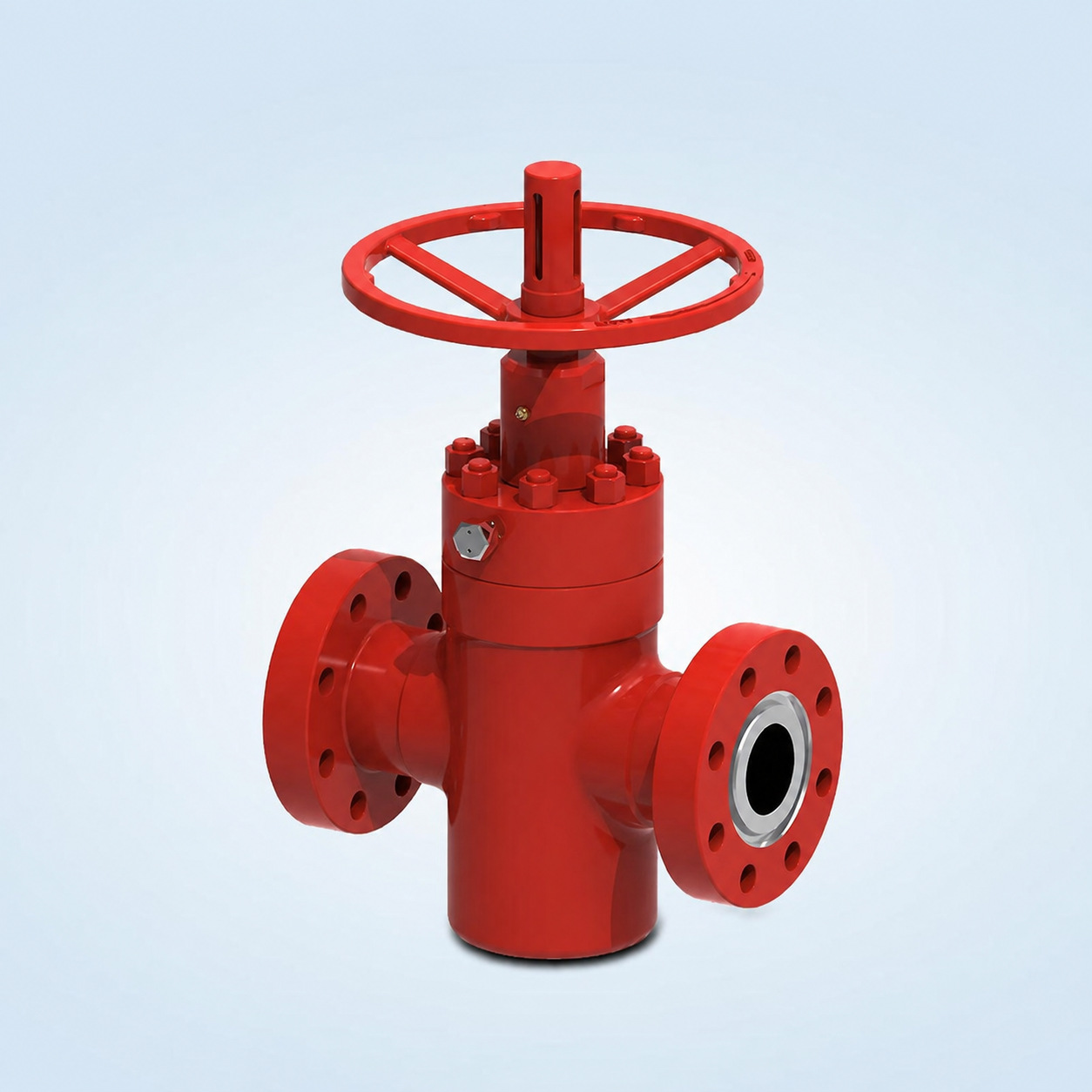 Red Rising-Stem Through-Conduit Gate Valve